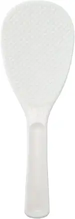Shamoji Rice Paddle Servierlöffel im japanischen Stil, weißer Kunststoffspatel, hergestellt in Japan, BSY23016 16cm
