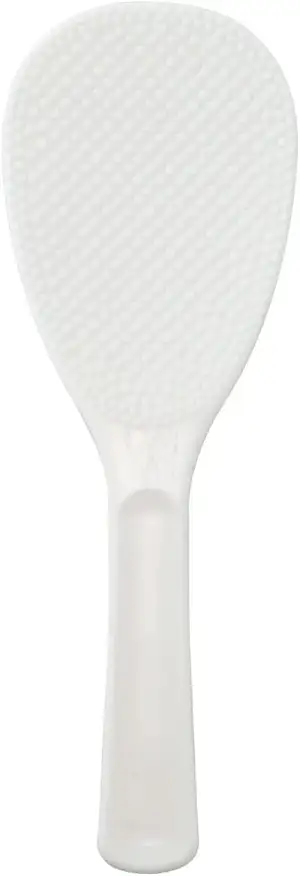 Shamoji Rice Paddle Servierlöffel im japanischen Stil, weißer Kunststoffspatel, hergestellt in Japan, BSY23016 16cm