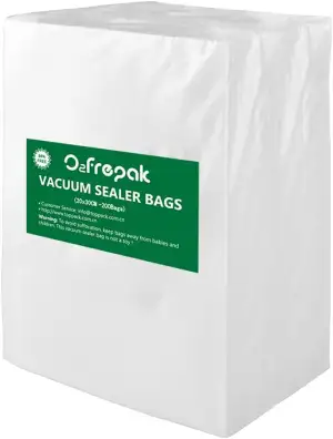 O2frepak 200 Beutel 20x30cm Vakuumier Beutel Vakuumbeutel für Lebensmittel,BPA-Frei,für Folienschweißgeräte Ggeeignet
