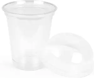 Inoverse 50 Stück Smoothie Becher To Go 300 ml, Dessertbecher, Plastikbecher für