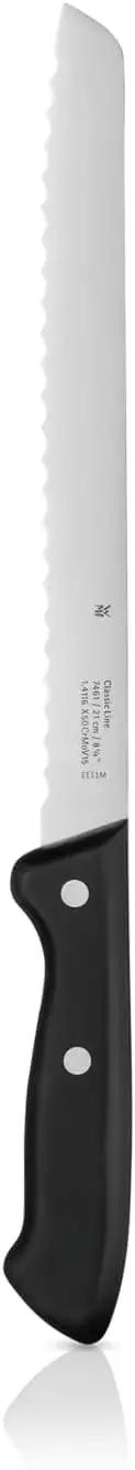 WMF Classic Line Brotmesser Wellenschliff 34 cm, Brötchenmesser, Spezialklingenstahl, Sägemesser, Messer scharf, Kunststoffgriff, Klinge 21 cm