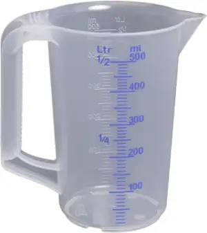 hünersdorff Messbecher 0,5l | Polypropylen (PP) | bruchsicher und spülmaschineng