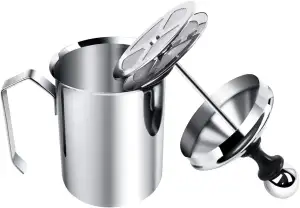 Schaumbereiter, Edelstahl-manueller Milchaufschäumer, manuell betriebener Milchs
