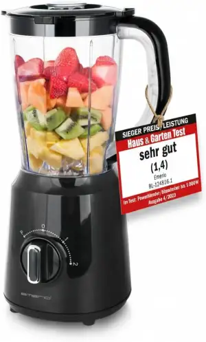 EMERIO Standmixer BPA frei Crush Ice Funktion 1.5l Behälter 2 Geschwindigkeiten 
