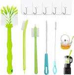 4-teiliges Reinigungsbürsten-Set für Thermomix, Reinigungsbürsten, kompatibel mit Thermomix TM31, TM5, TM6, TM21, mit 5 Haken für Flaschen, Tassen, Pfannen, heiße Töpfe, Mixer,