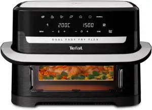 Tefal Dual Easy Fry Flex Heißluftfritteuse 9L – Airfryer mit 2 Kammern & GiantZo