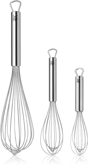 WMF Profi Plus Schneebesen Set 3-teilig, Schneebesen Edelstahl teilmattiert, Rüh