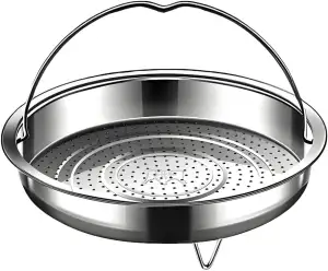 Dampfkorb, 304 Edelstahl, Universal-Dampfgarer-Einsatz mit Griffen und Füßen (24