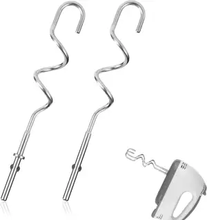 2 Stück Knethaken für KitchenAid KHM512 Handmixer, Edelstahl Geeignet für Teigkn