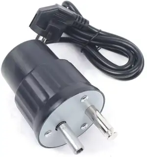 Grillmotor 220V mit 2RPM für Grillspieß, 5kg Tragkraft Elektromotor Grill Barbecue Rotator Motor mit EU-Stecker, Zinklegierung Gehäuse für Outdoor BBQ Grillgeräte, Schwarz
