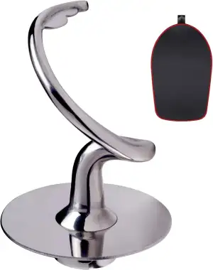 Knethaken Edelstahl für KitchenAid 4,5–5 Quart Mittelgroße Küchenmaschinen mit kippbarem Motorkopf, K45DH Spiralhaken, Spülmaschinenfest, und Rührer Zubehör Mixer-Schiebematte