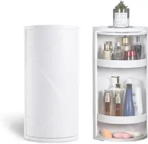 LANMOU 3 Stufiges Eckregal Drehbarer Schrank für das Badezimmer Wandmontierte Dr