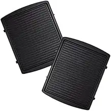 Syntrox Germany Wechselplatten für Multimaker ZN-2000W, Antihaftbeschichtet, Viele Verwendungsmöglichkeiten, Edelstahl, Ersatzplatten, Ersatzteile Multimaker (Kontaktgrill)