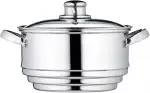 KitchenCraft Universaleinsatz Dampfgarer mit Deckel, Universal Dämpfer mit Glasdeckel, Passt auf ...