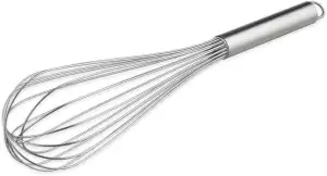 thermohauser Schneebesen (Edelstahl rostfrei), 40 cm Länge, mit EdelEdelstahlgriff und Aufhänger, mit 16 Schlaufen, Edelstahlgriff