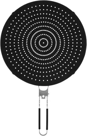 Silikon Spritzschutz für Pfannen 32cm, hitzebeständig mit klappbarem Griff - Öls