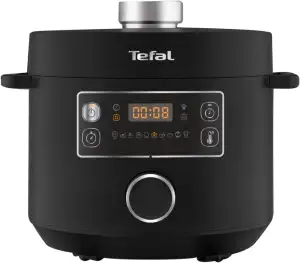 Tefal Turbo Cuisine Multikocher 4,8L, High-Speed & 10 Programme: Dampfgarer, Schmoren, Anbraten, Sous-vide, Reis & mehr, Verzögerung & Warmhaltefunktion, Antihaft, Zubehör inkl., Schwarz, CY7548
