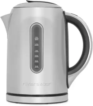riviera&bar Wasserkocher aus Edelstahl 1,5L - Schneller Wasserkocher 2200W, Eins