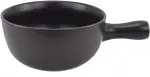 Feuerfeste Keramik-Käse-Fondue-Pfanne, schwarze Matte, Dia22,5cm H10cm Durchmesser. 2,5L Kapazität. Wärmebeständigkeit des natürlichen Materials bis 400 Grad Celsius
