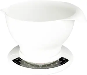 Soehnle Culina Pro 5 kg, analoge Küchenwaage, weiß, Gewicht bis zu 5 kg (50-g-ge