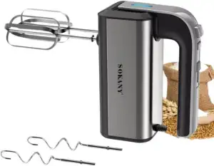 SOKANY 800W Handrührgerät Edelstahlkneter Handmixer, 5 Geschwindigkeiten mit Exit-Taste, Handrührer mit 2 Knethaken & 2 Rührbesen (CX-6651)