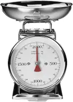 GASTROBACK Classic Edelstahl Waage 2 KG – Analog & Mechanisch, Ideal für Bäckereien, Küche, Gastr...