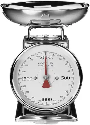 GASTROBACK Classic Edelstahl Waage 2 KG – Analog & Mechanisch, Ideal für Bäckere