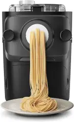 Philips 7000 Serie PastaMaker, Perfekte Nudeln Selbstgemacht, Automatisches Wiegen, 8 Pastasorten, Einfache Reinigung, bis zu 8 Portionen, ProExtrude-Technologie, Vegan, Glutenfrei, Schwarz(HR2665/93)