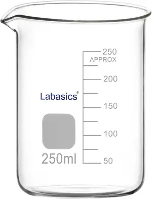 Labasics Glasbecher, 1er Pack Borosilikatglas Graduierter Tiefform-Griffinglasbe