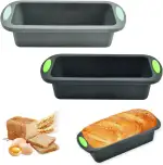 2 Stück Silikon Brotbackform Rechteckig,28x12x6.5cm Kuchenform Kastenbackform,Antihaft Silikon Backform Kastenform,Brotformen zum Backen Silikon,Faltbare Silikonbackformen für Kuchen,BPA-frei,Reusable