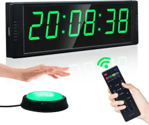 YZ Coundown Timer mit Start-/Stopp-Taste, Digital Stoppuhr mit Fernbedienung, 12/24H LED Wand Uhr, Intervall-Timer für Workout, Fiteness, Sport, Home Gym Garage