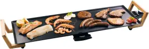Bestron elektrischer Tischgrill, XL Teppanyaki Grillplatte im Asia Design, Grill