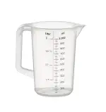 APS 30047 Messbecher 1 Liter, Ø 12 x H: 17 cm, Kunststoffbecher mit geprägter Maßskalierung außen, geschlossener Griff, 1- und ml-Liter- Einteilung, spülmaschinengeeignet