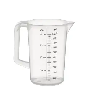 APS 30047 Messbecher 1 Liter, Ø 12 x H: 17 cm, Kunststoffbecher mit geprägter Ma