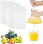 Nussmilchbeutel, 6 Stück Passiertuch Wiederverwendbar, 20 × 30 cm Feingewebt Passiertuch Nylon Filterbeutel Nussmilchbeutel Bio Waschbar mit Kordelzug für Nussmilch Käse Kaffee Joghurt Fruchtsaft