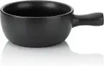 kela Käsefondue Topf Keramik, Ersatztopf für Käsefondueset NATURA, Caquelon Käsefonduetopf Ø 22,5 cm, feuerfest, schwarz