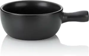 kela Käsefondue Topf Keramik, Ersatztopf für Käsefondueset NATURA, Caquelon Käsefonduetopf Ø 22,5 cm, feuerfest, schwarz