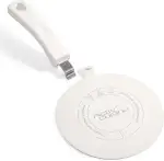 ACTIV CUISINE Induktion Adapterplatte 20 cm Induktionsadapterplatte mit abnehmbarem Griff Moka Induktionskochteller Adapter Edelstahl für die Verwendung von Kochgschirr auf Induktion, Weiß