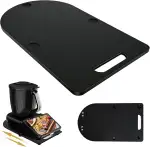 Gleitbrett für Thermomix TM7, Schiebeplatte für Kaffeemaschine Küchenschublade Einsatz für Küchenmaschine, Rollen & Gummifüßen Schwarze Gleitmatte für Mixer kompatibel mit Thermomix TM7