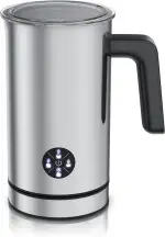 Arendo - Milchaufschäumer elektrisch 4 in 1 – Doppelwandgehäuse – 4 Programme - heiss und kalt aufschäumen – cremiger und fester Schaum – 150-300 ml – Antihaftbeschichtung – Cappuccino Latte Macciat