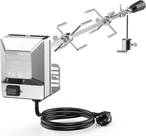 Onlyfire BRK-6031 Universal Verchromter Grillspieß Set, 90 cm Rotisserie Drehspi