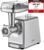 CASO FW 2500 Silber, Fleischwolf mit leistungsstarken 2500 Watt, Testurteil: Sehr Gut, Titan Klin...
