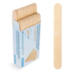 100x ARNOMED® Holzspatel, Holzstäbchen für Eis, Basteln & Waxing, Einweg Holzsti
