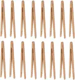 Bambus-Toastzange, 17.8 cm, Mini-Holz-Kochzange mit rutschfestem Design, ideal zum Servieren von ...