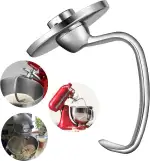HOMGEN Knethaken für Kitchenaid 4.5/5QT Edelstahl Knethaken spülmaschinenfest für Kitchen Aid Standmixer KSM150 K45 K45SS KSM75 KSM175 Ersatz