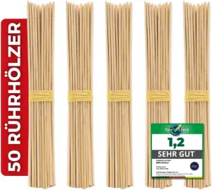 Ludwig Lacke® Farbrührer [50 Stück Holz] – Rührstäbchen [stabil sauber mischen] – Rührstab Set für Farbe Lack Lasur Epoxidharz Malerbedarf Rührhölzer