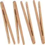 Bambus-Toastzange, 17.8 cm, Mini-Holz-Kochzange mit rutschfestem Design, ideal zum Servieren von ...