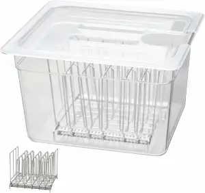 Sous Vide Behälter 11L Mit Deckel und Edelstahl Halterung für Sous Vide Stick Garer Mehrere Marken Multifunktionaler Transparenter Behälter(Frei von BPA)