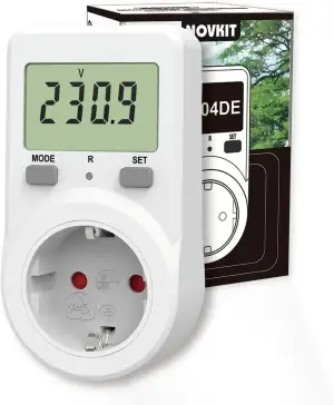 NOVKIT Stromzähler für Steckdose, Energiekostenmessgerät, Stromverbrauchsmesser mit Speicherfunktion (230V / 16A / 3680W) (1)