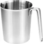 QWORK® Messbecher 1 L - Edelstahl 304 - mit Messskalen und Rundumschüttrand - Spülmaschinengeeignet